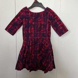 Tea Holiday Collection Rose Plaid Girls Dress